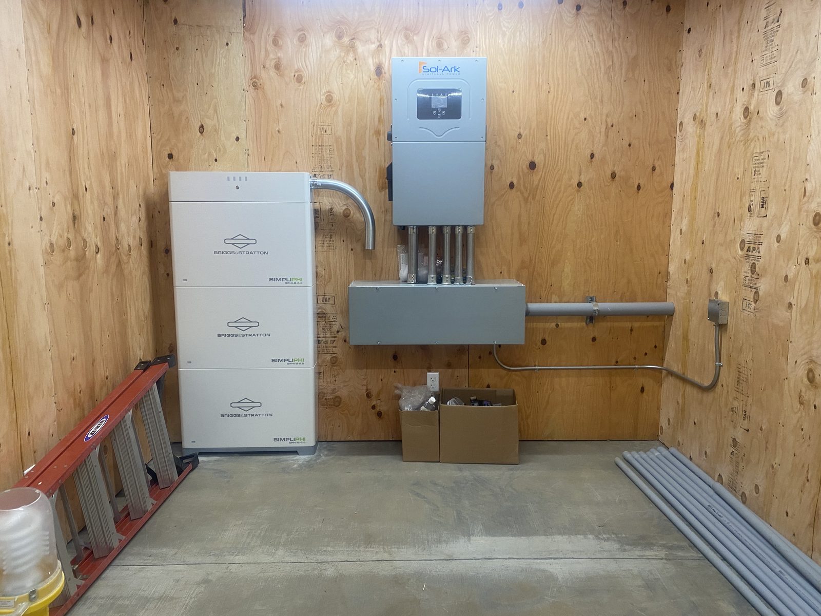 Jacoby Creek residence battery and inverter installation